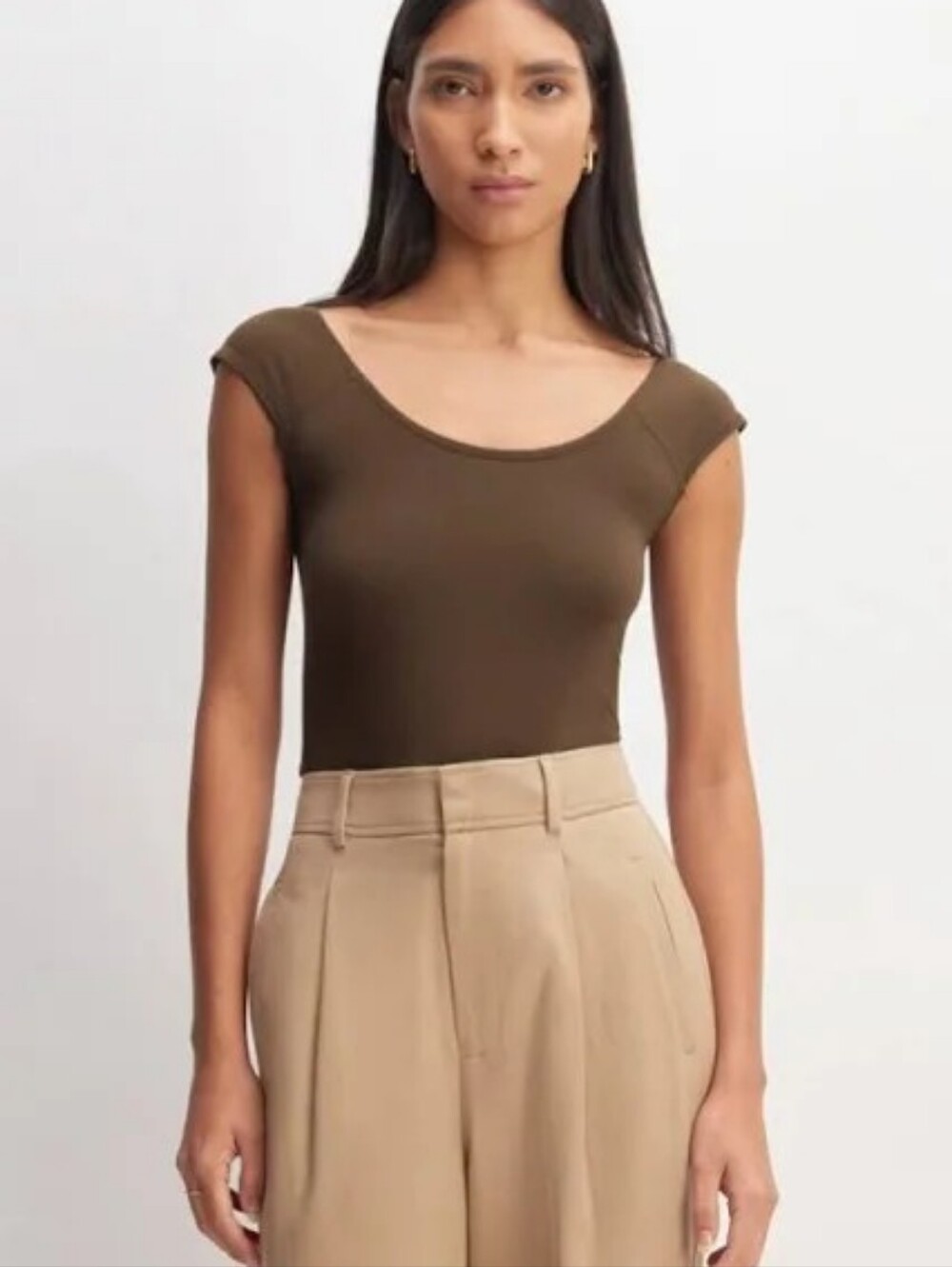 Everlane Tank Top Womens XS Brown Form Square Neck Supima Cotton Shirt